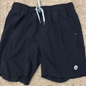 Vuori Black Athletic Shorts with Drawstring Waist